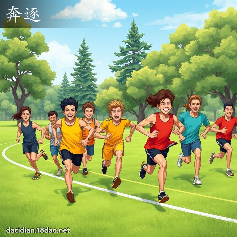 奔逐 - 國語大辭典配圖