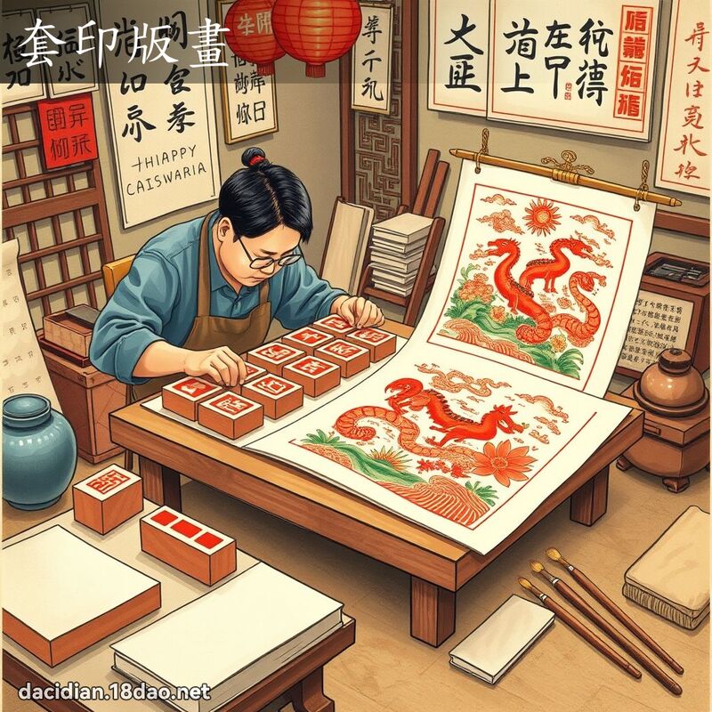 套印版畫 - 國語大辭典配圖