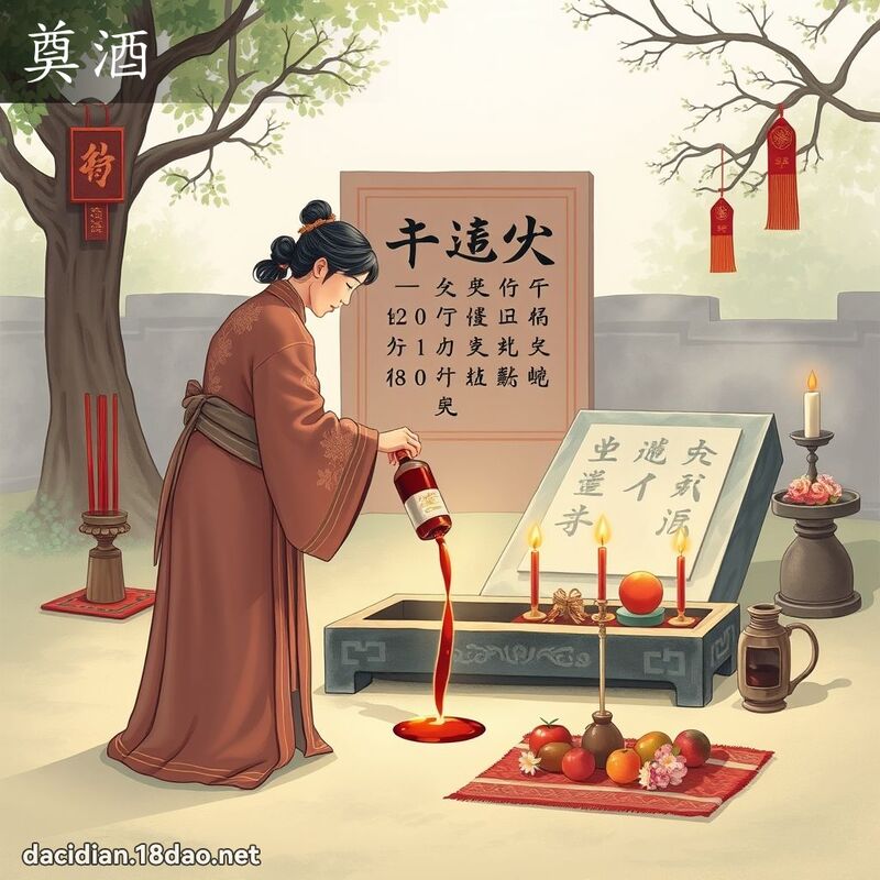 奠酒 - 国语大辞典配图
