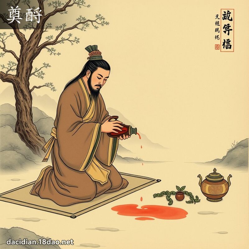 奠酹 - 国语大辞典配图