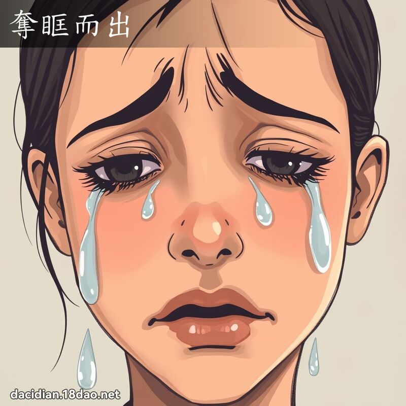 奪眶而出 - 國語大辭典配圖