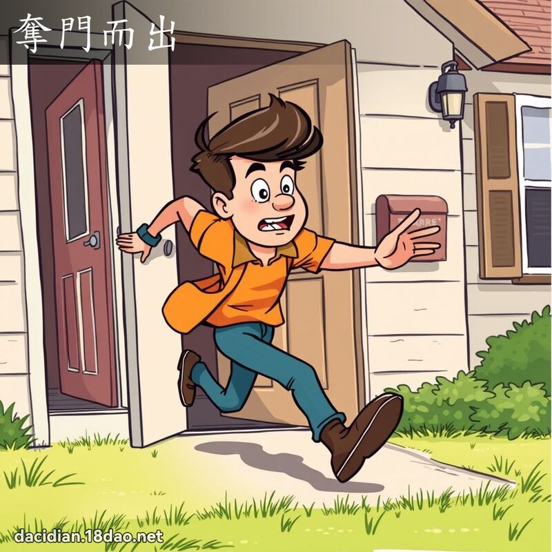 奪門而出 - 國語大辭典配圖
