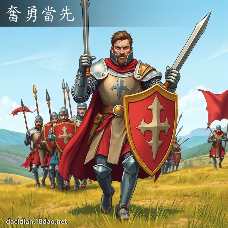 奋勇当先 - 国语大辞典配图