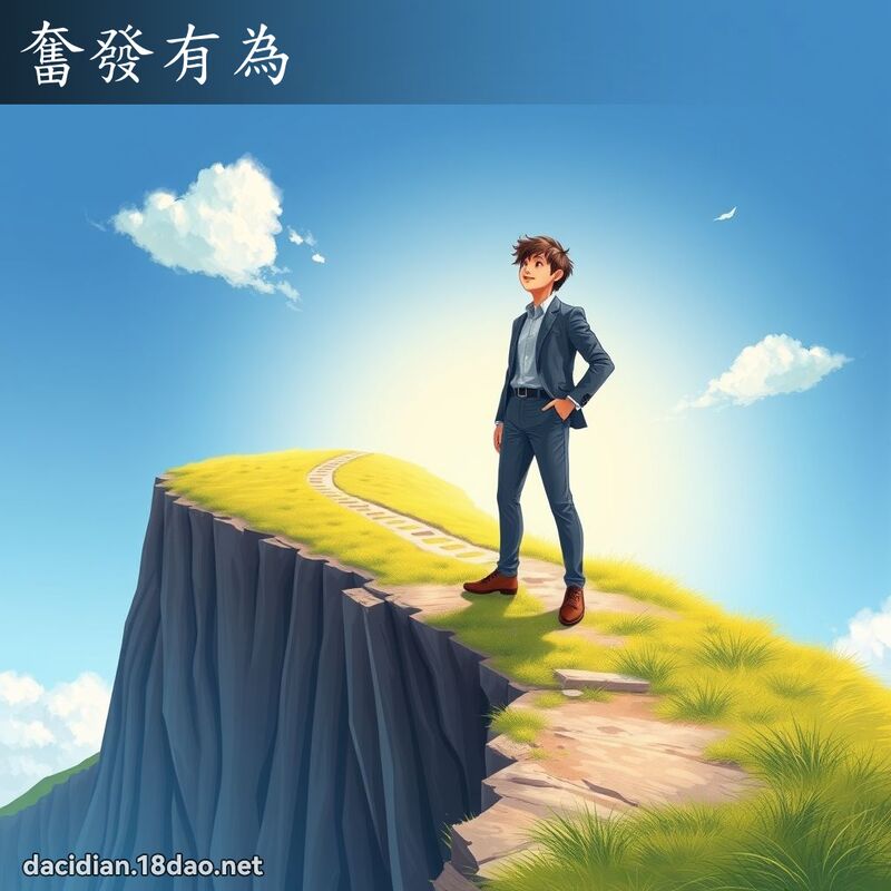 奋发有为 - 国语大辞典配图