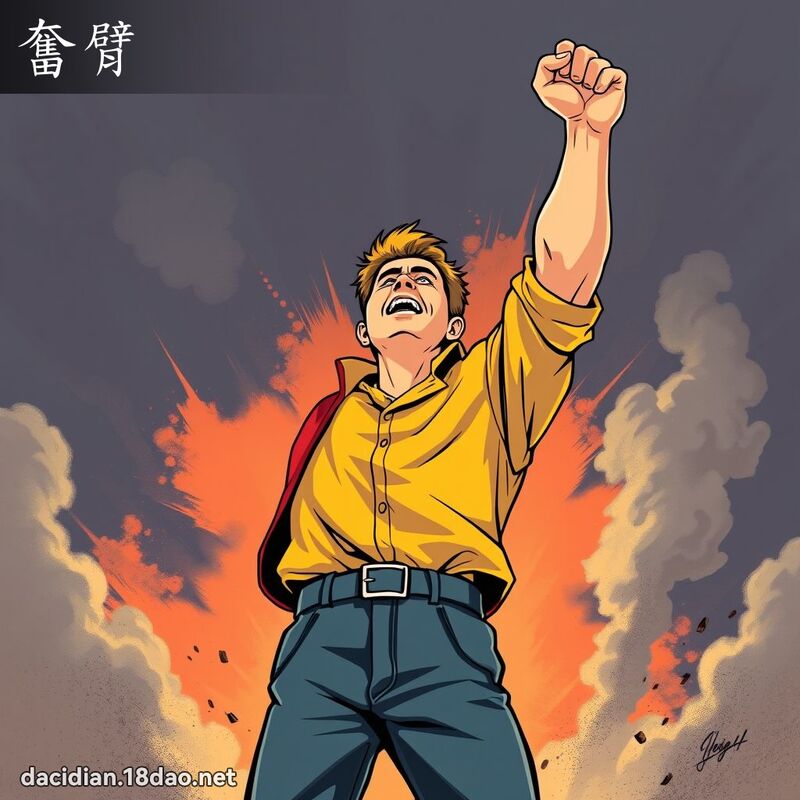 奮臂 - 國語大辭典配圖
