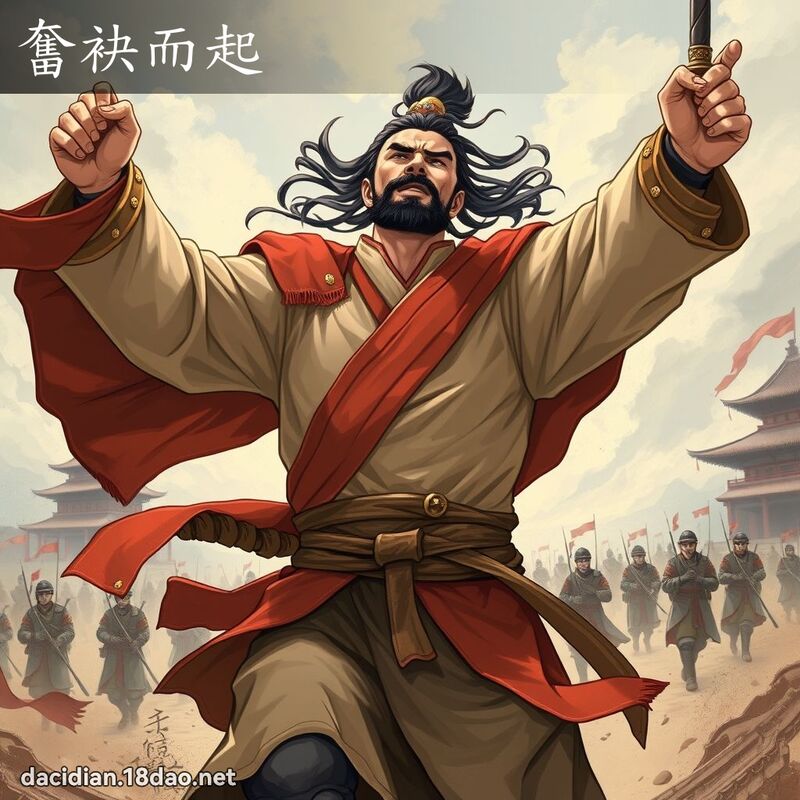 奮袂而起 - 國語大辭典配圖