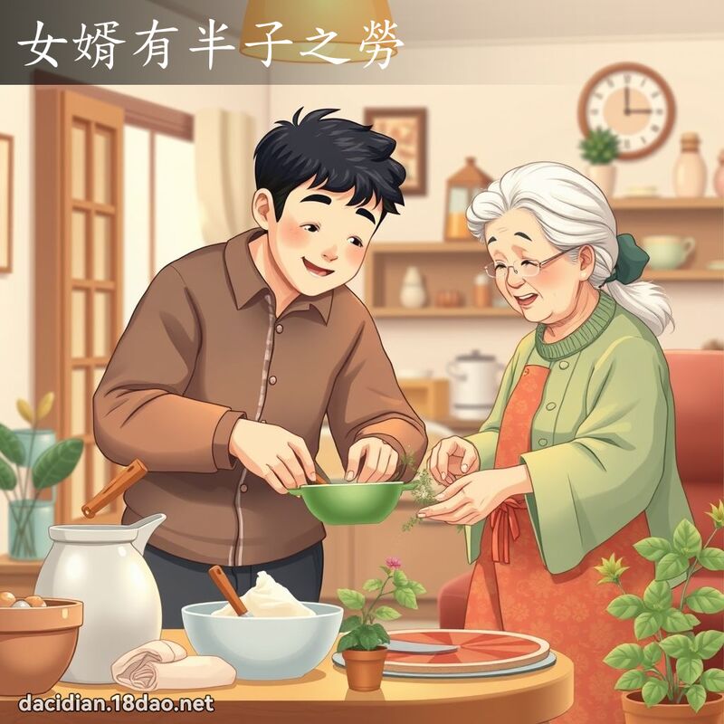 女婿有半子之勞 - 國語大辭典配圖