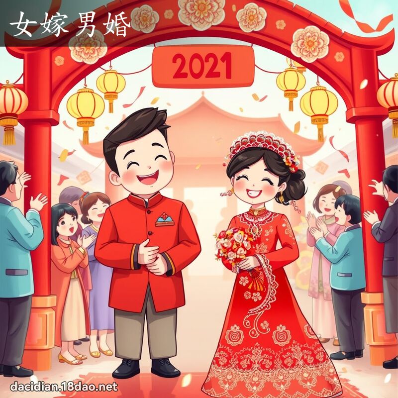 女嫁男婚 - 國語大辭典配圖