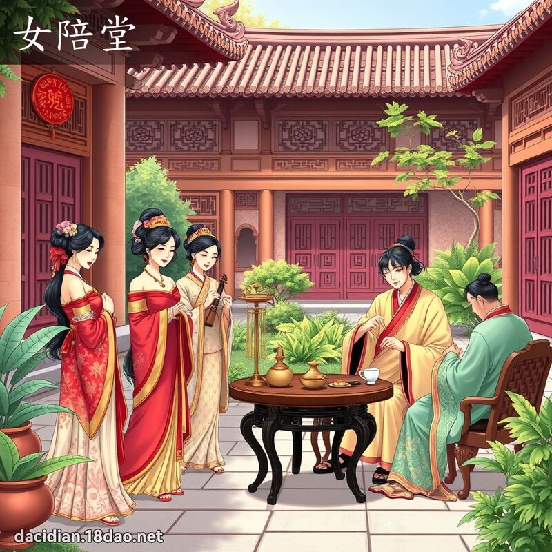 女陪堂 - 国语大辞典配图
