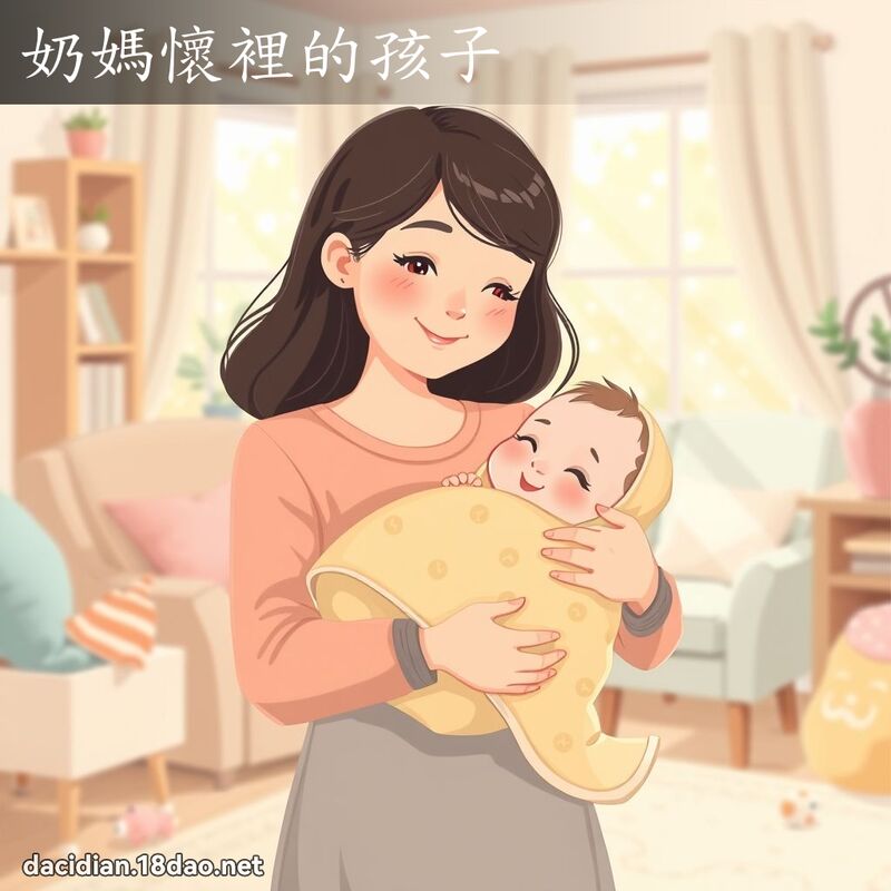 奶媽懷裡的孩子 - 國語大辭典配圖