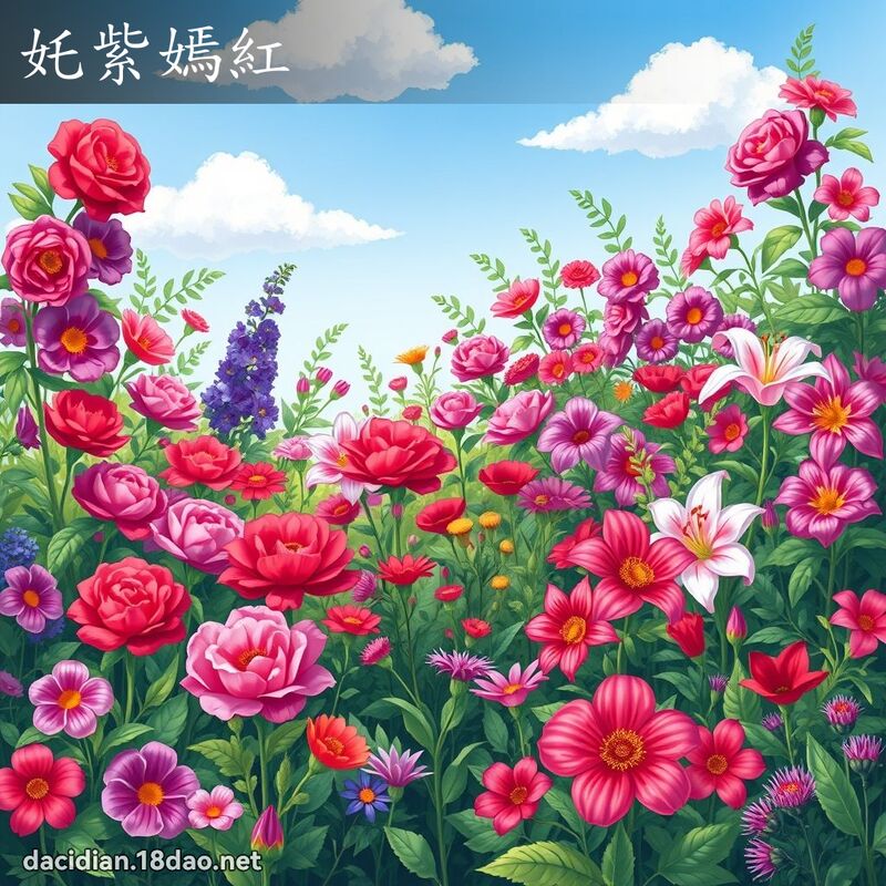 奼紫嫣红 - 国语大辞典配图