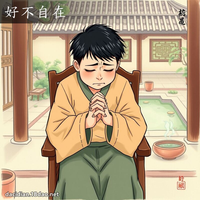 好不自在 - 国语大辞典配图