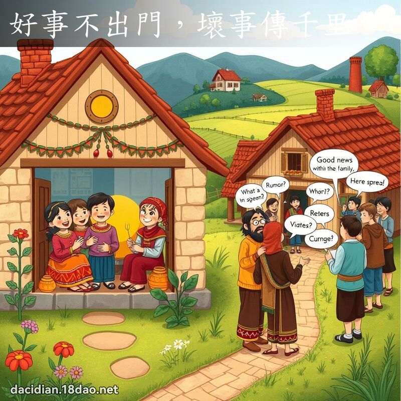 好事不出門，壞事傳千里 - 國語大辭典配圖