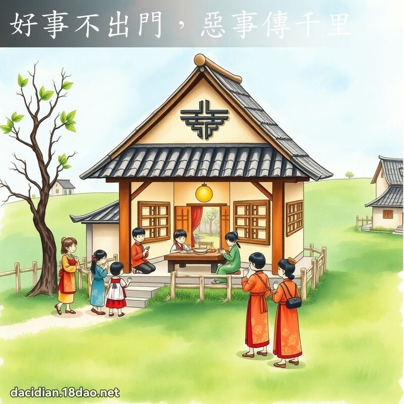 好事不出门，恶事传千里 - 国语大辞典配图