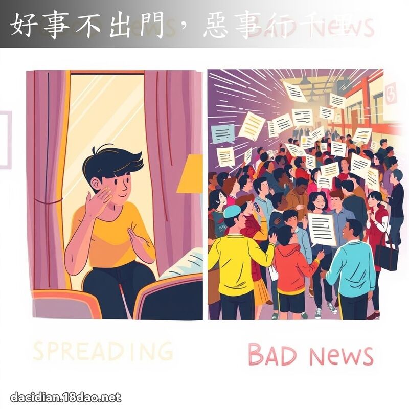 好事不出门，恶事行千里 - 国语大辞典配图