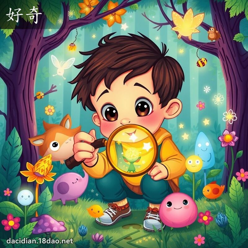 好奇 - 國語大辭典配圖