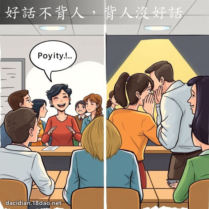 好話不背人，背人沒好話 - 國語大辭典配圖