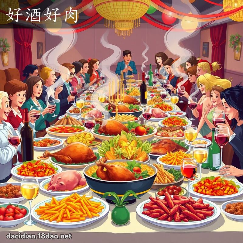 好酒好肉 - 国语大辞典配图