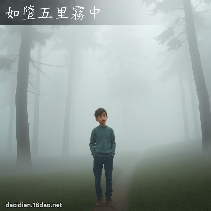 如墮五里雾中 - 国语大辞典配图