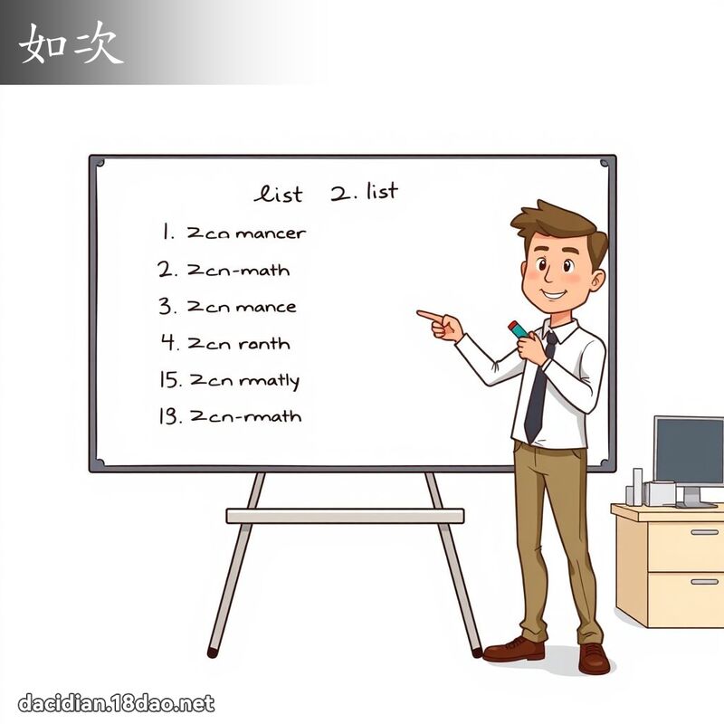 如次 - 國語大辭典配圖