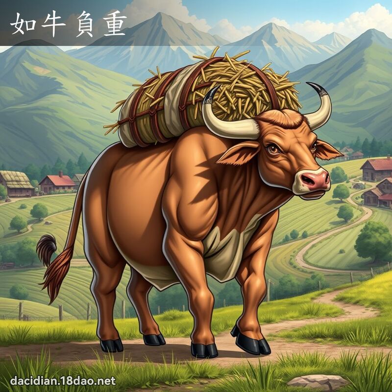 如牛負重 - 國語大辭典配圖