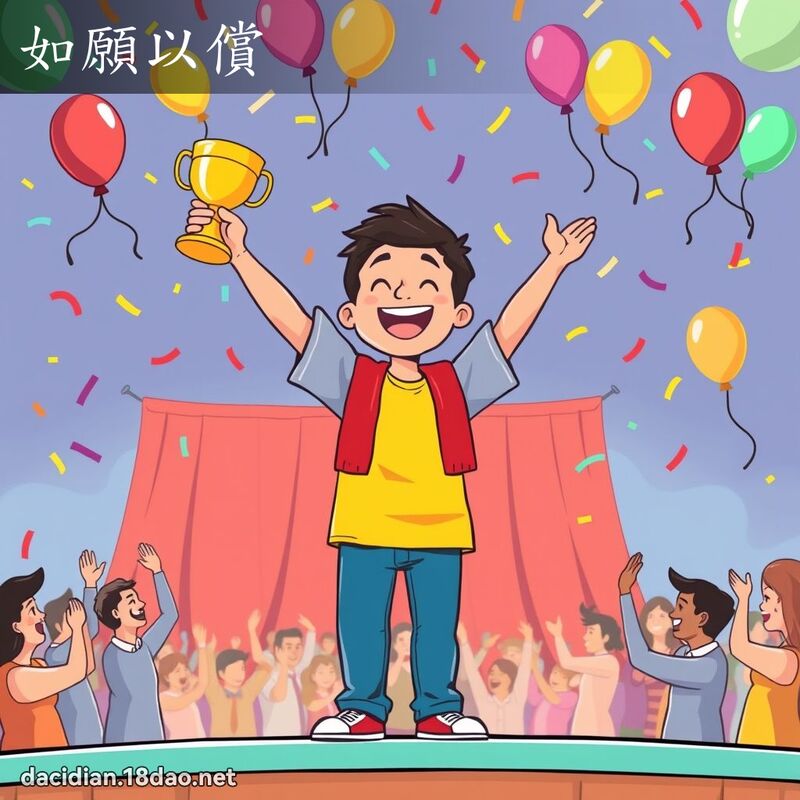 如愿以偿 - 国语大辞典配图