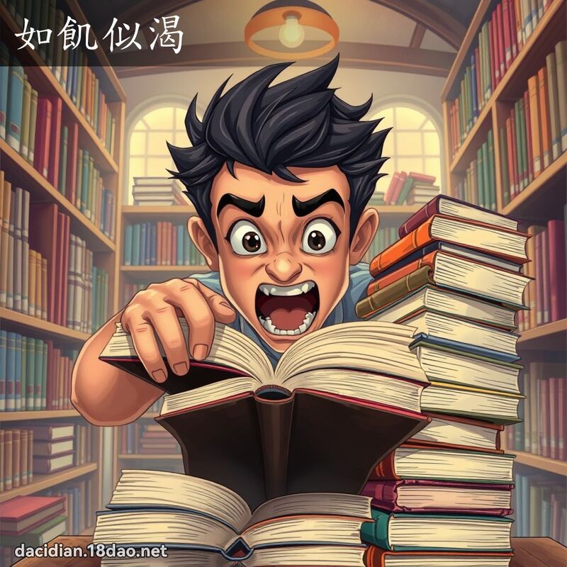 如飢似渴 - 国语大辞典配图