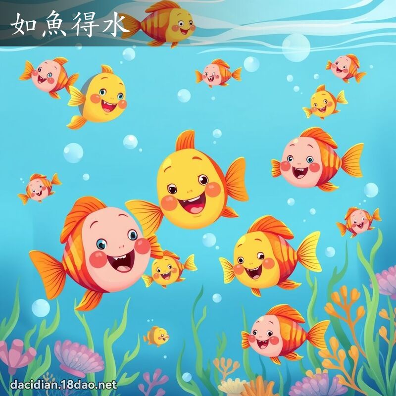 如鱼得水 - 国语大辞典配图