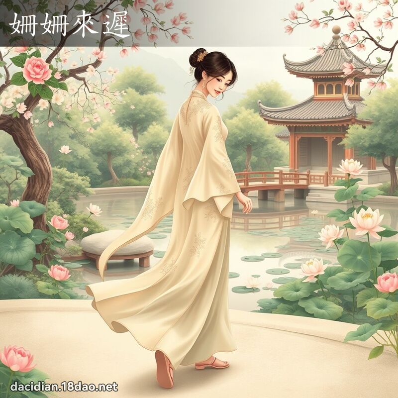 姍姍來遲 - 國語大辭典配圖