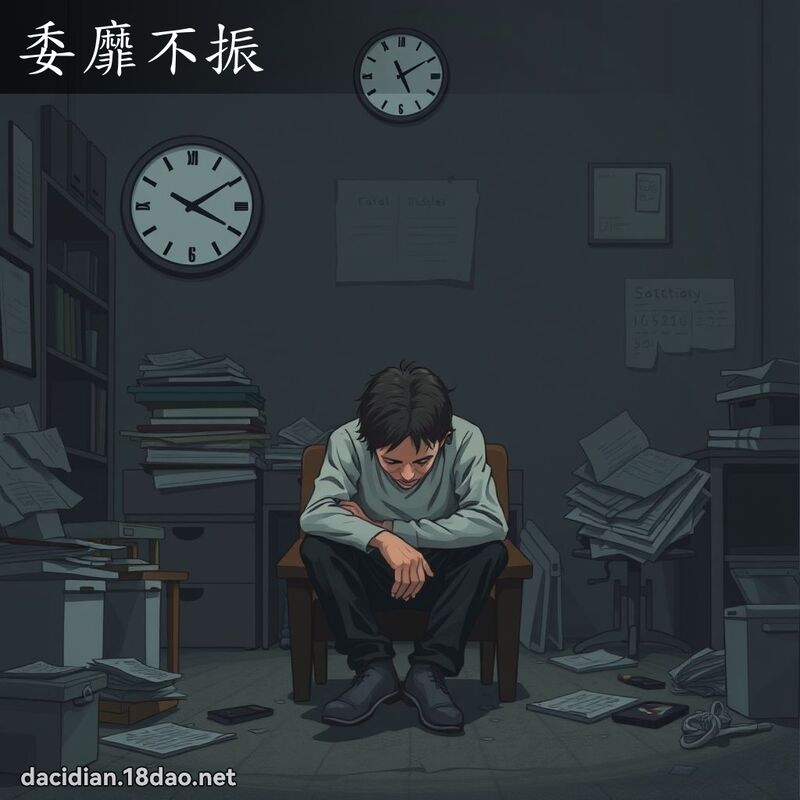 委靡不振 - 国语大辞典配图