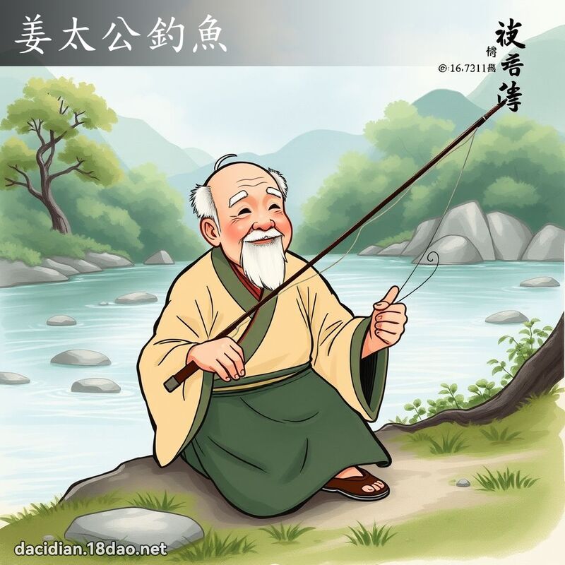 姜太公釣魚 - 國語大辭典配圖