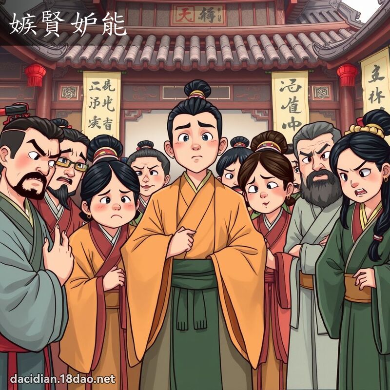 嫉贤妒能 - 国语大辞典配图