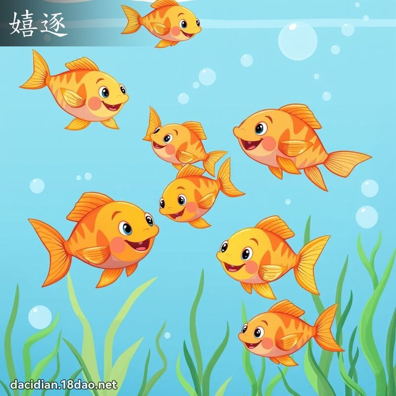 嬉逐 - 国语大辞典配图