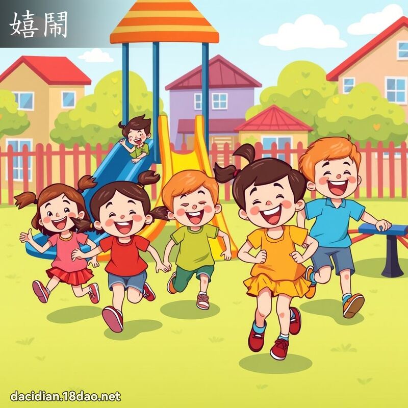 嬉鬧 - 國語大辭典配圖