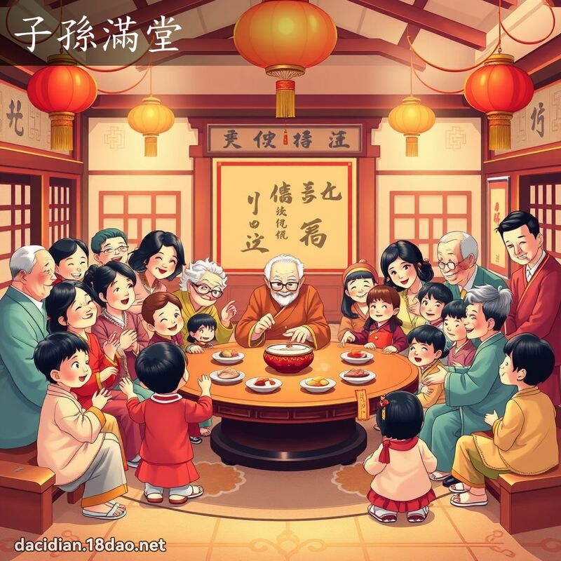 子孫滿堂 - 國語大辭典配圖