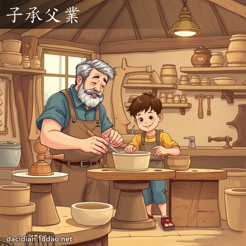 子承父业 - 国语大辞典配图
