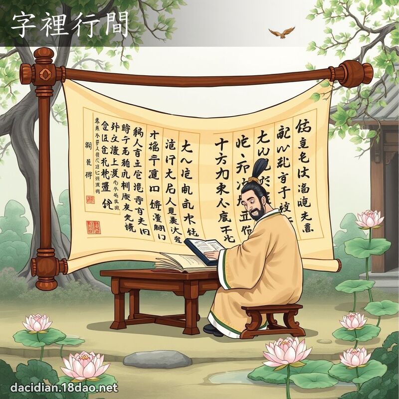 字裡行間 - 國語大辭典配圖