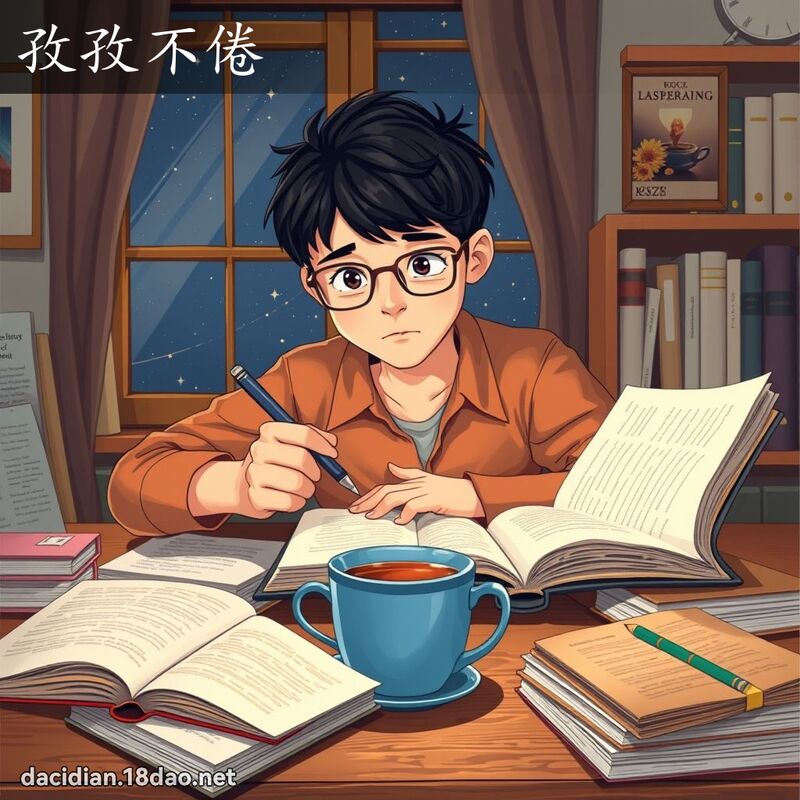孜孜不倦 - 国语大辞典配图