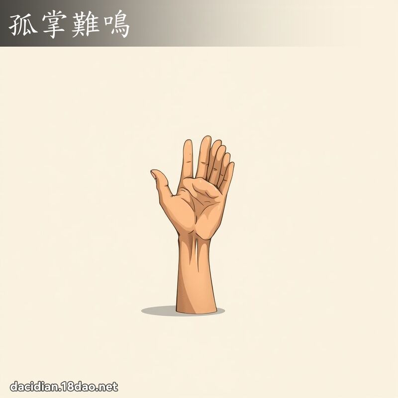 孤掌難鳴 - 國語大辭典配圖