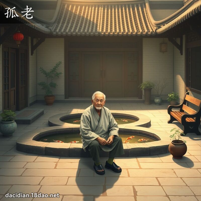 孤老 - 国语大辞典配图