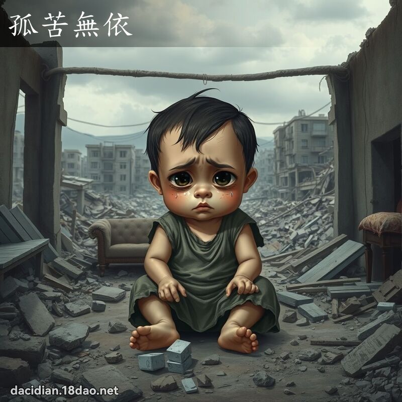 孤苦无依 - 国语大辞典配图