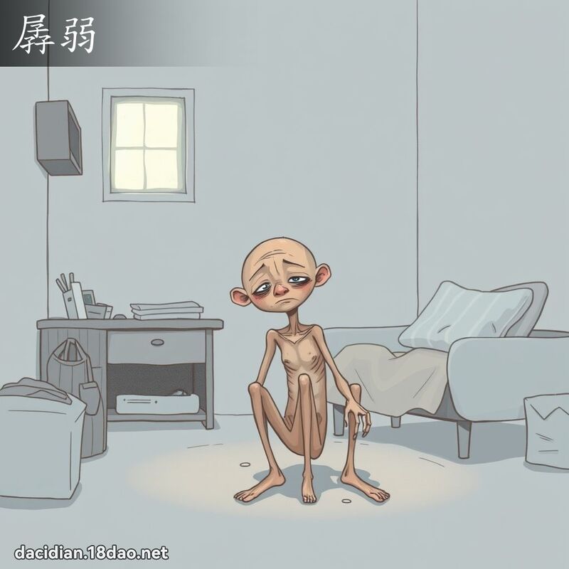 孱弱 - 国语大辞典配图