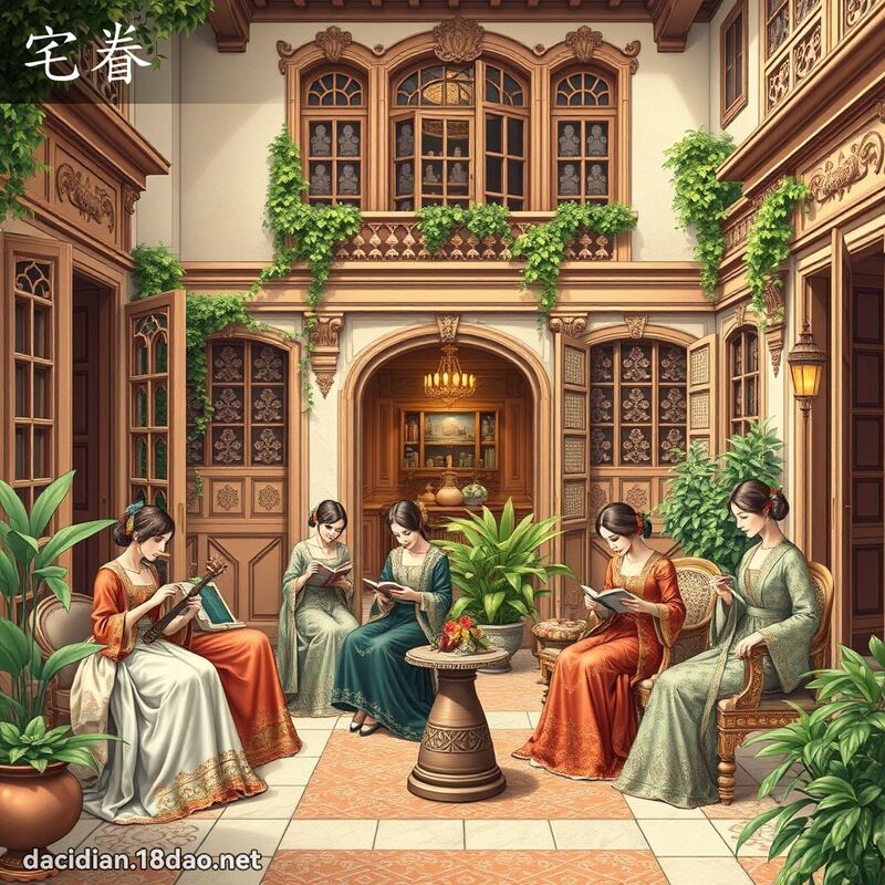 宅眷 - 國語大辭典配圖