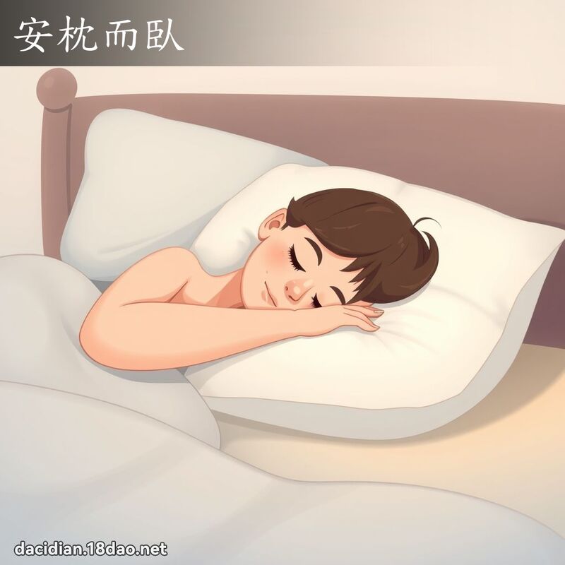安枕而臥 - 国语大辞典配图