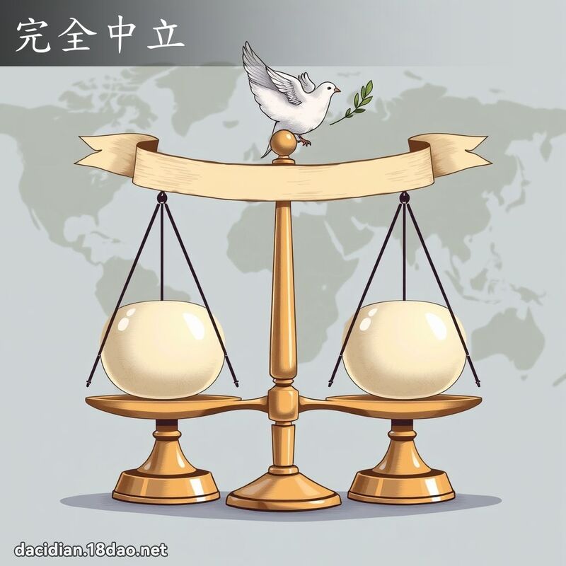 完全中立 - 國語大辭典配圖