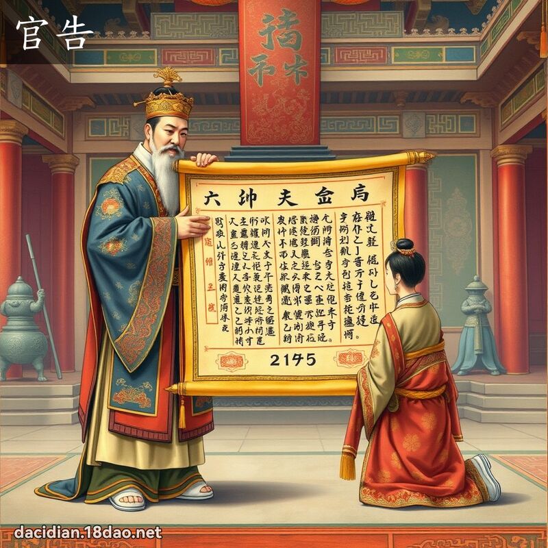 官告 - 國語大辭典配圖