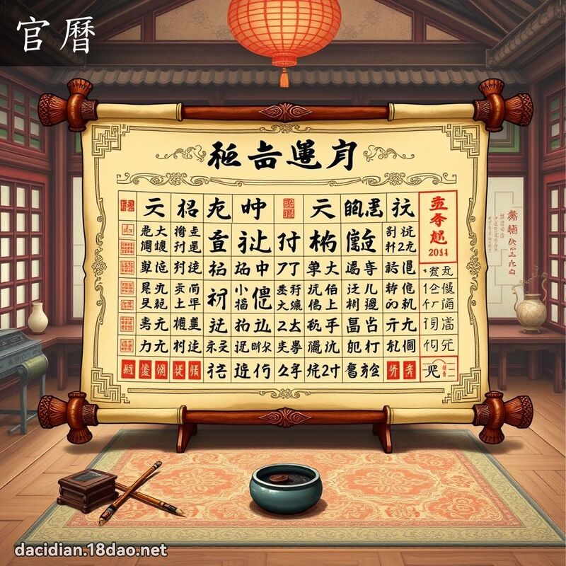 官曆 - 國語大辭典配圖