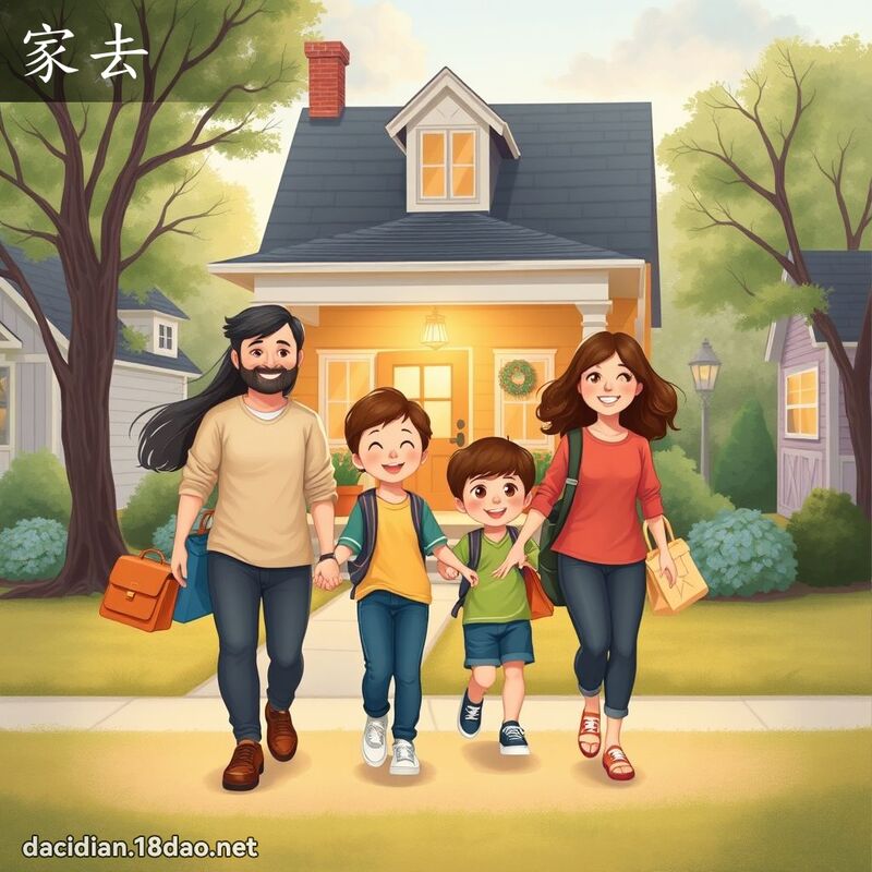 家去 - 國語大辭典配圖