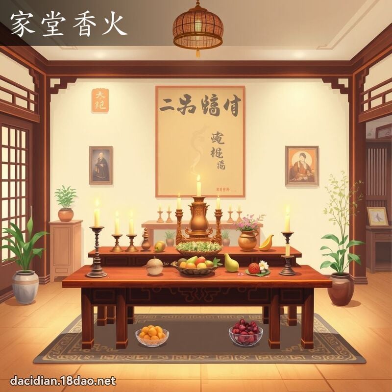 家堂香火 - 国语大辞典配图