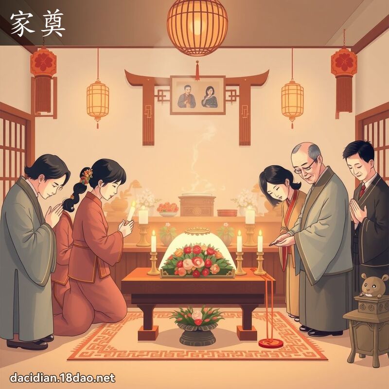 家奠 - 国语大辞典配图